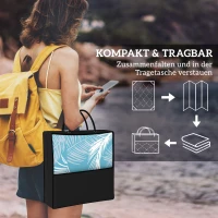 Outsunny Outdoor Teppich wendbarer robuster Wetterfest Outdoorteppich mit Tragetasche Bodenankern 274 x 182 cm Hellblau+Weiß(m-6)