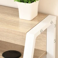 HOMCOM Compact Writing Desk with Top Shelf, Computer Table for Home Office and Study, Oak(m-9)