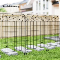 Outsunny Gartenzaun Gitterzaun Zaun, Vintage-Design, wetterbeständig, 3,52 x 1,1m, Schwarz(m-9)