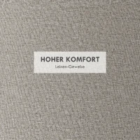 HOMCOM Hocker Polsterhocker, Leinen, versteckter Stauraum, umkehrbarer Deckel, 56cm x 56 cm x 42 cm, Hellgrau + Natur(m-6)