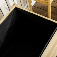 Outsunny Hochbeet, wetterfester Anstrich, 4 Räder, Naturholz, 89 x 48 x 47 cm(m-9)