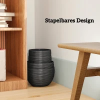 Outsunny Plantenvazen voor buiten- en kamerplanten, zelfbewatering, hangende plantenbakken met metalen kettingen, 4 stuks, zwart(m-6)