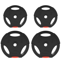 SPORTNOW 4er Gewichtsplatten-Set für Training, Fitnessstudio, Heimtraining, Stärke-Training, 2 x 10 kg und 2 x 5 kg, Schwarz
