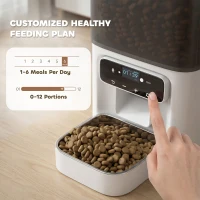 PawHut Programmable Automatic Cat Feeder with Timer Up to 6 Meals Per Day, 10s Voice Recorder, Portion Control(m-5)