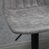 HOMCOM Adjustable Set of 2 Bar Stools, Counter Height Barstools, 360° Swivel Tall Stools with Footrest for Home Pub, Grey(m-7)