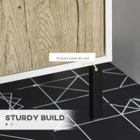 kleankin Dulap de baie modern pentru chiuveta de baie, dulap de depozitare liber cu raft, usi duble, stejar antic, alb(m-5)