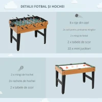 Homcom Masa Joc 4-in-1 – Fotbal, Biliard, Ping Pong & Air Hockey(m-6)