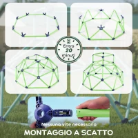 AIYAPLAY Gioco Arrampicata Bambini 3-8 Anni a Cupola con Bordi Smussati, in PP, 182.5x182.5x119 cm, Verde e Viola(m-6)