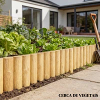 Outsunny Cerca de Jardim em Madeira Painel Decorativo Resistente e Fácil de Instalar para Pátio Relva Caminho 176x38 cm Madeira(m-8)