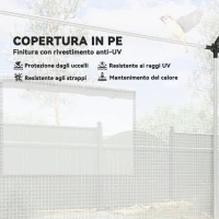 Outsunny Serra a Tunnel 2x3x2 m con Porte e Finestre Avvolgibili e Tetto a Punta, in Acciaio e PE, Bianco(m-4)