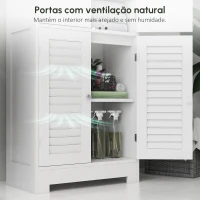 HOMCOM Armário Casa de Banho Coluna Casa de Banho com 6 Portas Prateleiras Ajustáveis Anti-tombo 60x30x170,5 cm Branco(m-6)