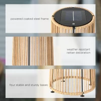 Outsunny Patio Garden Solar Powered Lights Woven Resin Wicker Lantern Auto On/Off(m-6)