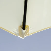 Outsunny Chapéu de Sol de Jardim Ø295x250 cm com Manivela Inclinação e Mastro Desmontável em Metal para Terraço Piscina Pátio Bege(m-9)