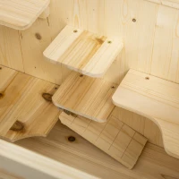 PawHut Cusca pentru Rozitori si Hamsteri cu 4 Rafturi cu Acoperis Trapa in Lemn 60x40x120cm(m-7)