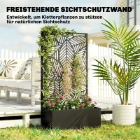 Outsunny Hochbeet aus Metall mit Rankgitter für Kletterpflanzen, freistehend oder zur Wandmontage(m-6)