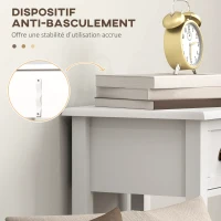 HOMCOM Lot de 2 tables d'appoint Table de Chevet style sophistiqué avec tiroir, étagère inférieure, 30 x 30 x 75 cm, blanc(m-6)