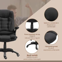 Vinsetto Fotoliu de masaj pentru birou sau acasa cu inaltime reglabila, 6 puncte de masaj si incalzire, 67L x 74P x 107-116Acm, negru(m-9)