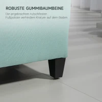 HOMCOM Sitzbank, Polsterbank mit Stauraum, leinenartiges Polyester, Kautschukholz, 100 x 40 x 44 cm, Grün(m-5)