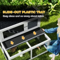 Klatka dla królików PawHut, 2 poziomy, składany dach, szara(m-5)