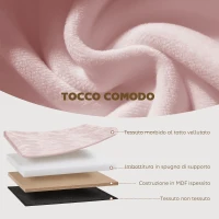 HOMCOM Pouf Contenitore Pieghevole con Vano da 72L e Rivestimento in Velluto, 76x38x35 cm, Rosa(m-6)