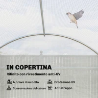 Outsunny Serra a Tunnel con 2 Aste Rimovibili e Porte e Finestre a Rete, in Acciaio Zincato e PE, 396x300x200 cm, Bianco(m-5)