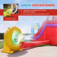 AIYAPLAY Castillo Hinchable Acuático con Soplador 550W Tobogán Pared de Escalada Piscina Aro de Baloncesto Portería de Fútbol(m-6)