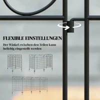 Outsunny Gartenzaun Gitterzaun Zaun, Vintage-Design, wetterbeständig, 3,52 x 1,1m, Schwarz(m-5)