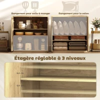 HOMCOM Buffet Salon, Meuble de Rangement Moderne avec Portes à Fermeture Douce et Étagères Ajustables, 78 x 39 x 79 cm, Chêne(m-5)