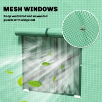 Outsunny Szklarnia foliowa z drzwiami na zamek Oknami siatkowymi Skośny dach 196 x 77 x 197 cm Zielona(m-6)