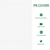 Outsunny Portable Mini Greenhouse, Outdoor Garden with Large Zipper Doors and Water/UV PE Cover, 6' x 3' x 3', White(m-4)