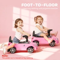 HOMCOM Ride on Car Baby Toddler Walker Foot to Floor Sliding Car Slider Pink(m-8)