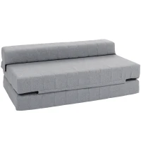 HOMCOM Klappsessel mit Bettfunktion, Gästebett, faltbar, bis 250 kg, 138x80x50 cm, Grau(m-11)