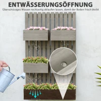 Outsunny Hochbeet Holz, verstellbar Pflanzbeet mit Rankgitter Frühbeet Gartenbeet 60x16x100cm Grau(m-6)