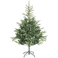 HOMCOM Árbol de Navidad Artificial 150 cm con 492 Ramas y Soporte Metálico Plegable Fácil Montaje para Salón Interior Verde(m-1)