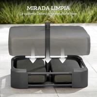Outsunny Base para Sombrilla Cuadrada con Funda y Bolsas de Arena Pie para Sombrilla Postes Ø48 mm Rellenable Arena 80kg Negro(m-7)