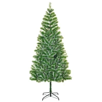 HOMCOM 7FT Artificial Christmas Tree Home Xmas Decoration with Metal Stand, Branch Tips, Green(m-11)