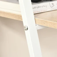 HOMCOM Compact Writing Desk with Top Shelf, Computer Table for Home Office and Study, Oak(m-8)