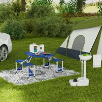 Outsunny Camping Sink, 17L Portable Hand Wash Station with Towel Holder, Soap Dispenser and Rolling Wheels, Outdoor Sink for Events, Gatherings, Worksite(m-9)