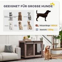 PawHut Hundebox, Transportbox für Hunde, Rückzugsbox für Haustiere, verschließbare Türen, 98 x 60 x 78 cm, Hellbraun(m-8)