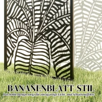 Outsunny Kamerscheider 65 x 130 cm vrijstaand/op te hangen paravent, metalen zichtscherm, Zwart(m-4)