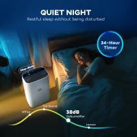 HOMCOM 20L/Day Portable Dehumidifier for Home, with LED Screen, Sleep Mode, 24H Timer, Electric Air Dehumidifier for Damp Laundry Bedroom Basement(m-7)