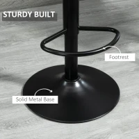 HOMCOM Adjustable Set of 2 Bar Stools, Counter Height Barstools, 360° Swivel Tall Stools with Footrest for Home Pub, Grey(m-6)