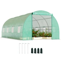 Outsunny 6 x 3 x 2m Walk-in Outdoor Garden Greenhouse Polytunnel with Door and Windows(m-10)