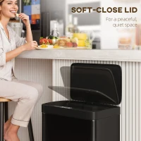 HOMCOM 45L Kitchen Sensor Bin - Black(m-7)