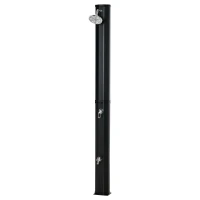 Outsunny 35L Outdoor Solar Shower – Garden, Beach & Pool Solar Shower with Shower Head, Tap and Built-in Thermometer, Hot & Cold Water up to 55°C, PVC/ABS, 17.5L x 14.5W x 216H cm, Black(m-6)