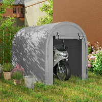 Outsunny Portable Shelter 244 x 152 cm, Waterproof Bike Tent with Roll-Up Zipper Door and Galvanized Steel Frame, Light Gray(m-4)