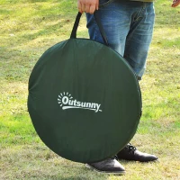 Outsunny Pop-up Shower Tent Portable Folding Toilet Tent UV-resistant with Carry Bag for Beach, Fishing, Hiking, Bathing, Outdoors, Green(m-4)