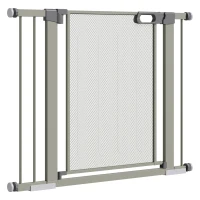 PawHut Pet Safety Gate with Auto-Close Double Lock Width 75-103 cm Gray(m-7)