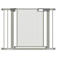 PawHut Pet Safety Gate with Auto-Close Double Lock Width 75-103 cm Gray(m-1)