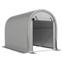 Outsunny Portable Shelter 244 x 152 cm, Waterproof Bike Tent with Roll-Up Zipper Door and Galvanized Steel Frame, Light Gray(m-1)